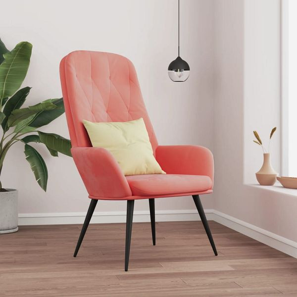 vidaXL Relaxsessel Rosa Samt, Polyester, Metall, Sperrholz, 341198