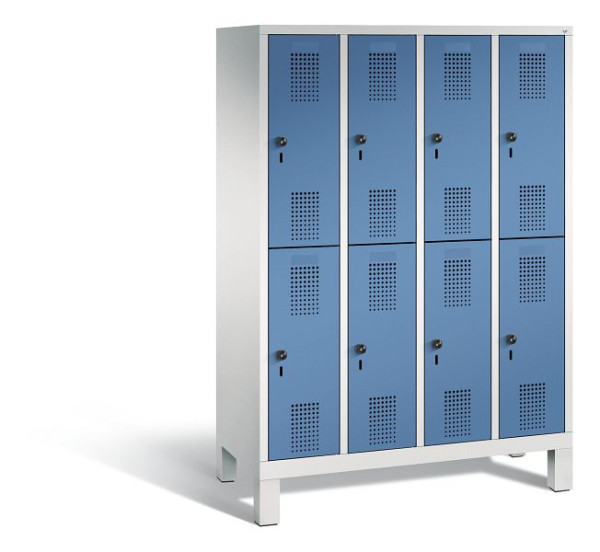 C+P Spind Evolo, 8 Fächer, H1650xB1190xT500 mm, Grau/Fernblau, 483106-40 S10069