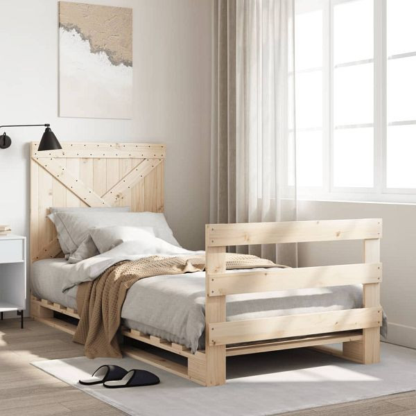 vidaXL Massivholzbett mit Kopfteil 90x200 cm Kiefer, 3281574