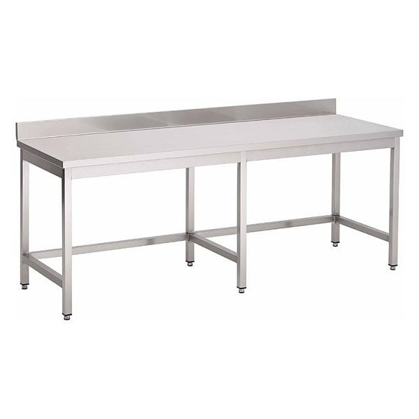 Gastro-Inox Arbeitstisch aus Edelstahl mit Grundboden und Aufkantung, 1200(L)x800(T)x880(H)mm, 301.255