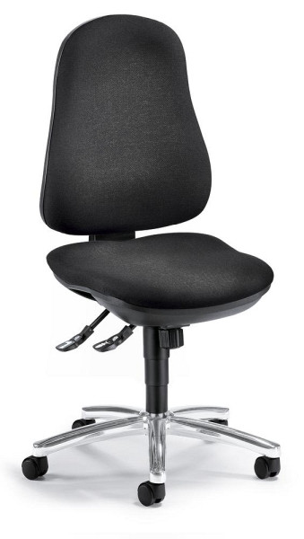 Deskin Bürodrehstuhl COMFORT I inkl. Armlehnen, Armlehnen feste Höhe, Fußkreuz verchromt, Bezug Stoff Basic G, Farbe anthrazit, 268231