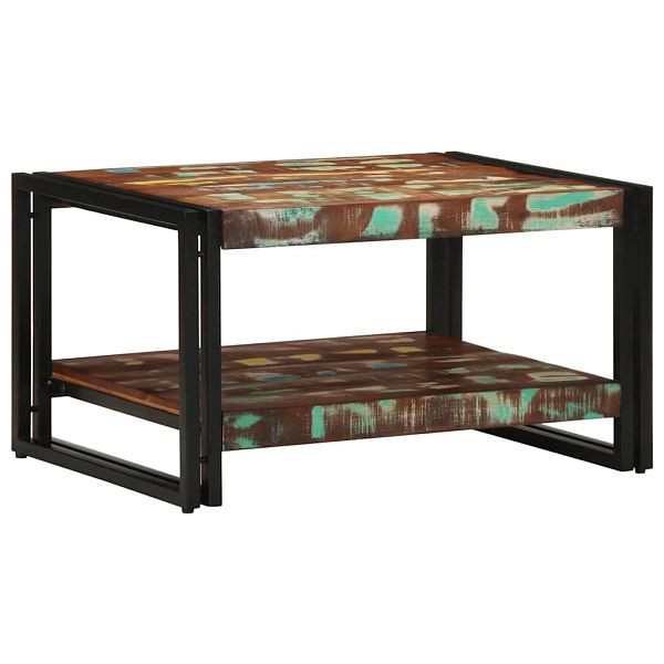 vidaXL Couchtisch Mehrfarbig 70x50x38 cm Altholz Massivholz, 4102720