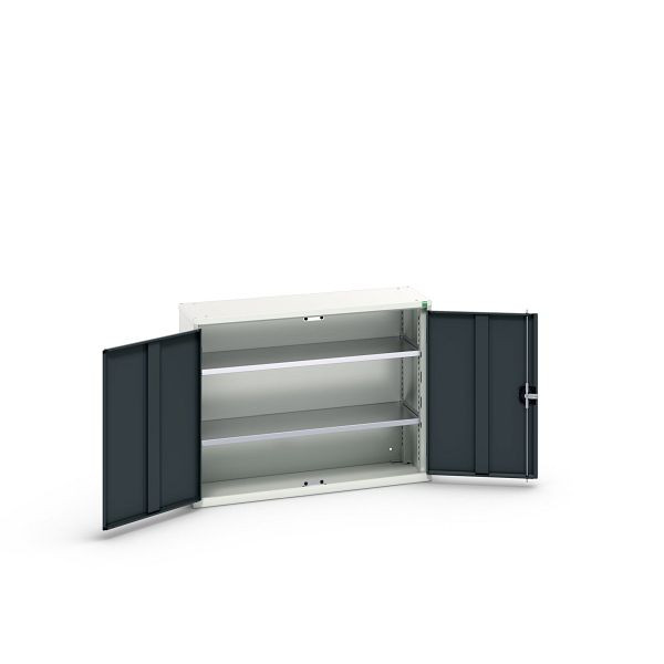 bott verso Flügeltürschrank, mit 2 Fachböden, BxTxH: 1050 x 350 x 800 mm, Lichtgrau / Anthrazitgrau, 16926208.19