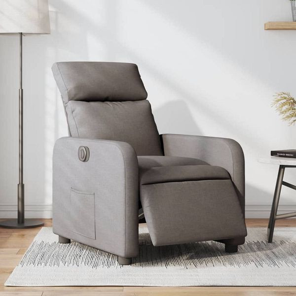 vidaXL Relaxsessel Elektrisch Taupe Stoff, Füllmaterial: Schaumstoff, PP-Faser, 3206688