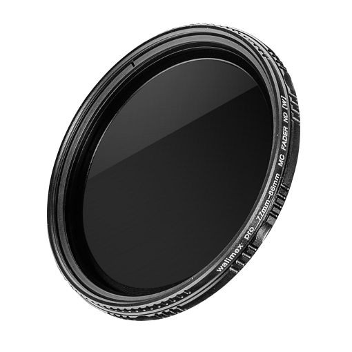 Walimex pro ND-Fader ND2-ND400 MC 77mm, Graufilter aus mehrfach vergütetem Glas, Verlängerung der Belichtungszeit von Faktor 2 bis 400, 1019981