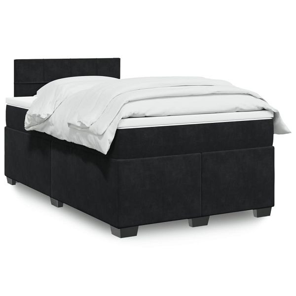 vidaXL Boxspringbett mit Matratze Schwarz 120x200 cm Samt, 3288584