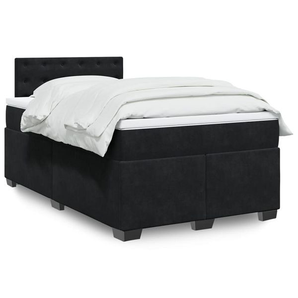vidaXL Boxspringbett mit Matratze Schwarz 120x190 cm Samt, 3286272