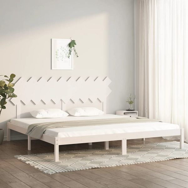 vidaXL Massivholzbett Weiß 200x200 cm, 3104889, 8720287036395