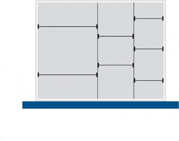 bott cubio Sortiment mit 9 Trennwänden 2 x Trennwand/7 x Steckwand BxTxH: 650 x 525 x 52 mm, verzinkt, 43020634.51