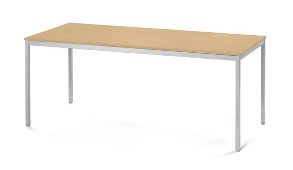 Deskin Konferenztisch PROFI MODUL, Platte Buche, Gestell Alusilber RAL 9006, B 1600 x T 800 x H 728 mm, 359388