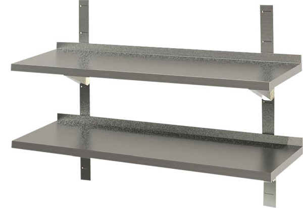 KBS Wandbord 2 Böden mit Aufkantung B 200cm x T 40cm, 91422022