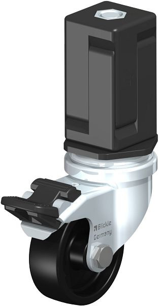 Blickle LRA-POA 50G-FI-EV07 Apparate-Lenkrolle mit Expander & Feststeller, Polyamid, Schwarz, 848954