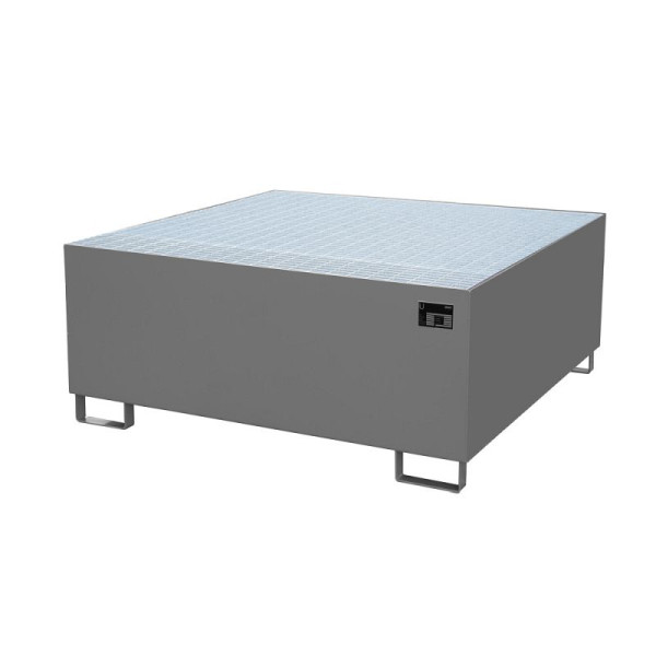 STEIN HGS Auffangwanne AW, für 200-l Fässer oder IBC 1000 Liter, 1000 Liter, RAL 7005 mausgrau, Gesamthöhe 630 mm, lackiert, 1 IBC 1000 Liter, 79185.0005