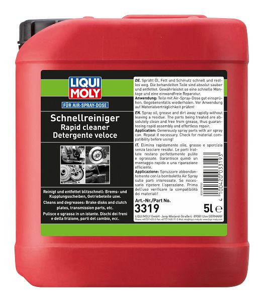 LIQUI MOLY Schnellreiniger, Kanister Kunststoff, VE: 5 Liter, 3319