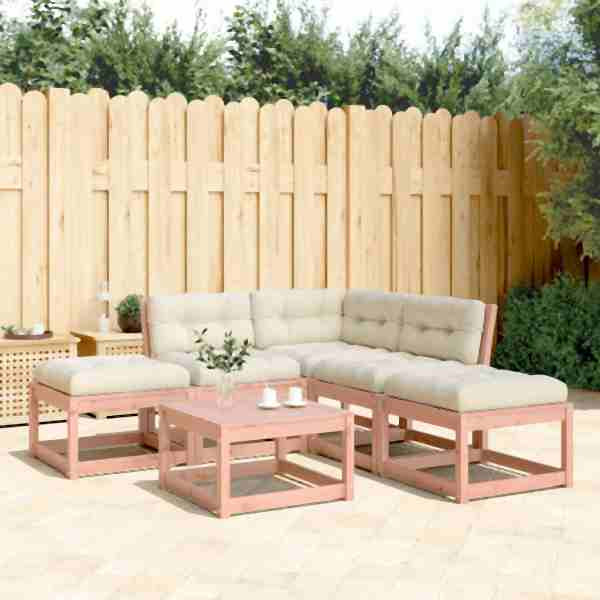vidaXL 5-tlg. Garten-Sofagarnitur mit Kissen Massivholz Douglasie, 3216968