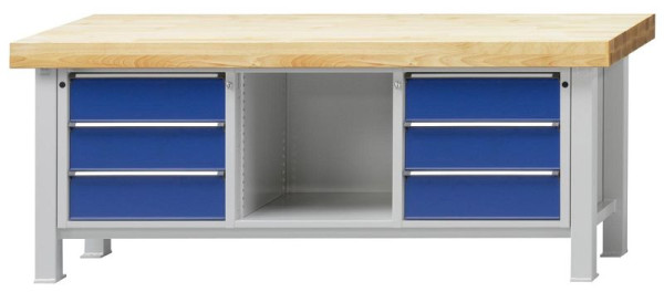 ANKE Werkbänke Schwerlastwerkbank, Modell 120 VS, 2250 x 800 x 900 mm, RAL 7035/5010, BMP 100 mm, 320.103