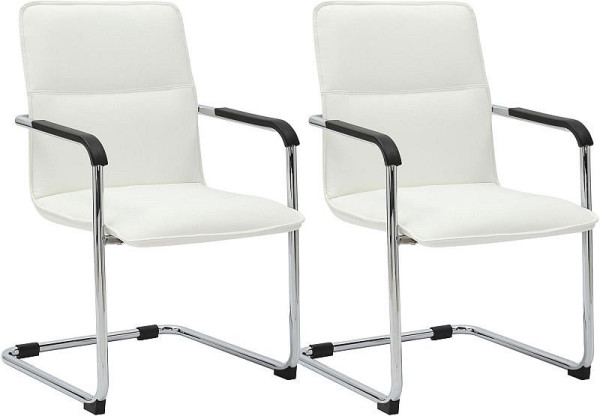 CLP 2er Set Besucherstuhl Seattle, weiß, 312226, 4251563499688