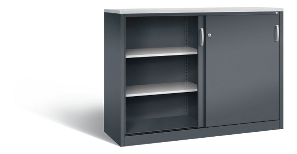 C+P Sideboard mit Schiebetüren Acurado, H1200xB1600xT500mm, Farbe: Anthrazitgrau, Bügelgriff, 3 OH, 2157-1200 S10341