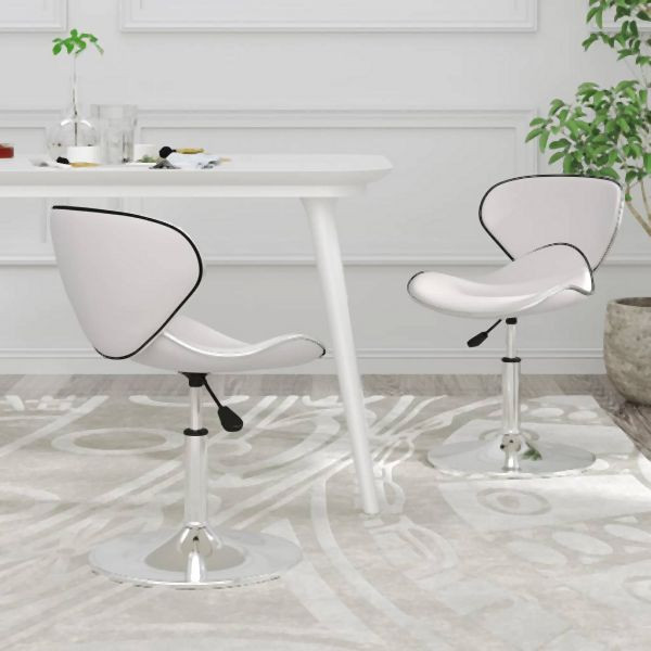 vidaXL Esszimmerstühle 2 Stk. Weiß Kunstleder, elegant, 335119