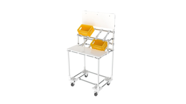 TRILOGIQ Mobiler Packtisch klein, 800 x 600 x 1600 mm, 20157-01