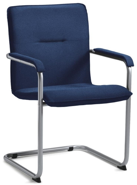 Deskin Besucherschwinger 1, Gestell alusilber, Bezug Stoff Delta1, Farbe dunkelblau, 236288