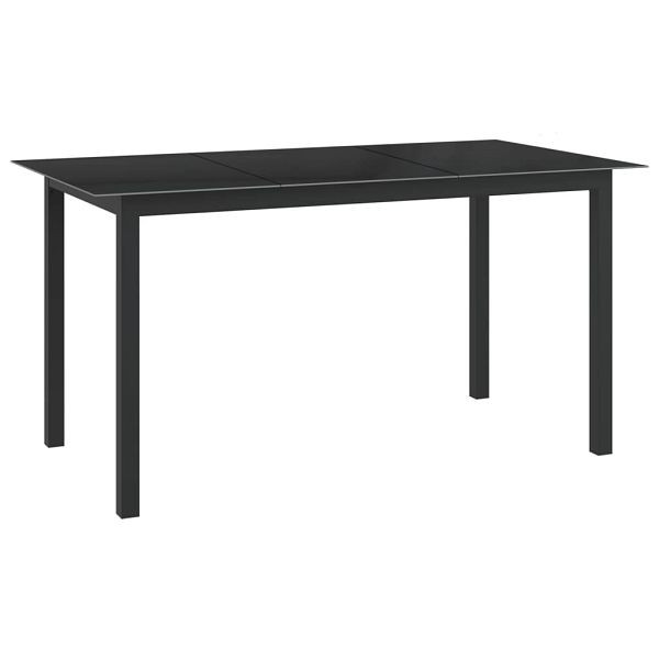 vidaXL Gartentisch Schwarz 150x90x74 cm Aluminium und Glas, 312201