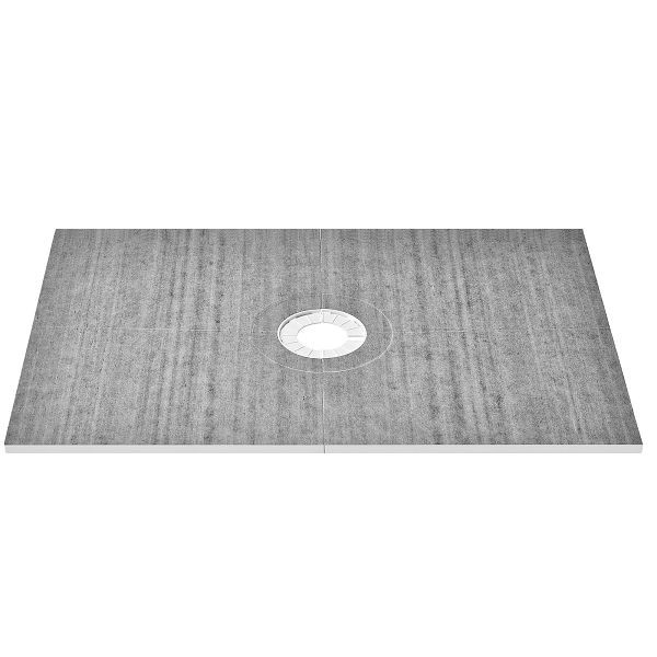 VEVOR Duschrand-Set, 1219 x 1828 mm Duschwanne mit 160 mm zentralem Abfluss, leicht mit 2 wasserdichten Tüchern, Neigungsstangen, LYAZDB4872YCFXDWCV0