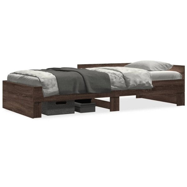 vidaXL Bettgestell Braun Eichen-Optik 75x190 cm Holzwerkstoff, 849599