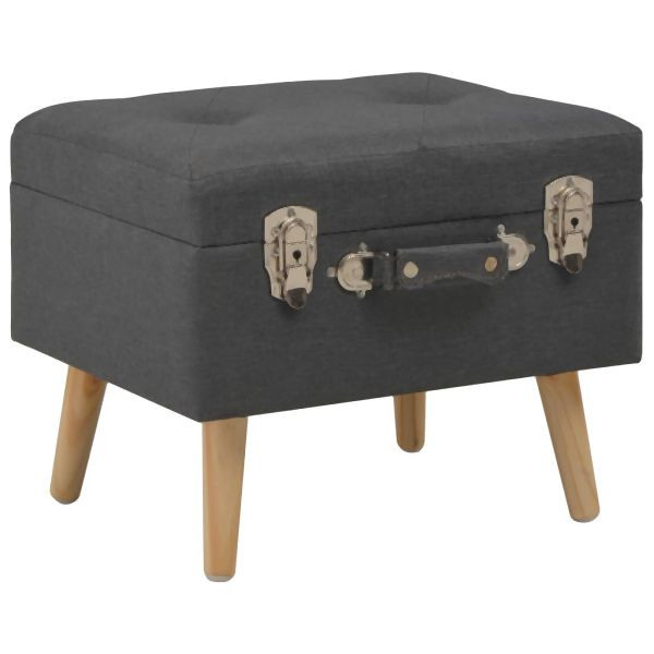 vidaXL Hocker mit Stauraum 40 cm Dunkelgrau Stoff, 247520