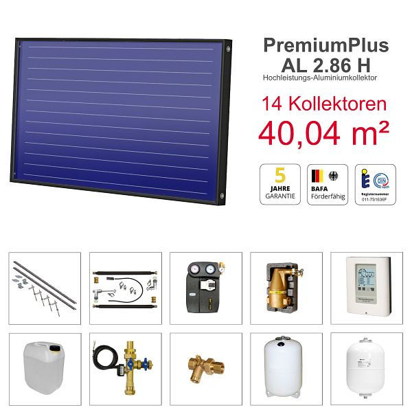 Solarbayer PlusAL Solarpaket H14 Stock, Gesamtfläche Brutto: 40,04 m² horizontal, 410814210