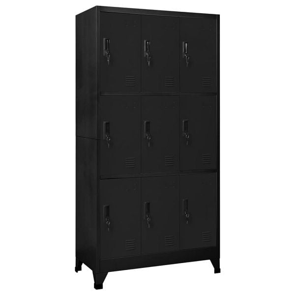 vidaXL Schließfachschrank Schwarz 90x45x180 cm Stahl, 339806