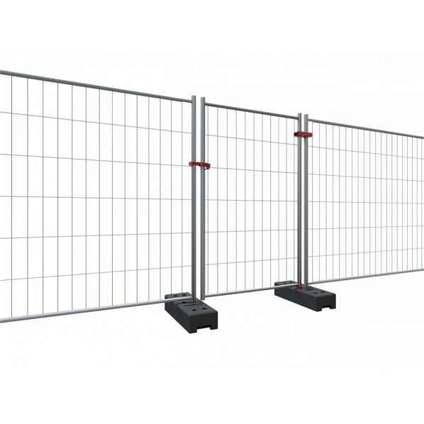 Schake Bauzauntür SET bestehend aus: 1x Mobilbauzaun "Profi" - Torelement, 1x Bauzaunscharnier, 1x Drehtor-Laufring, 1x Bauzaunschloss, 3B620TÜR-SET