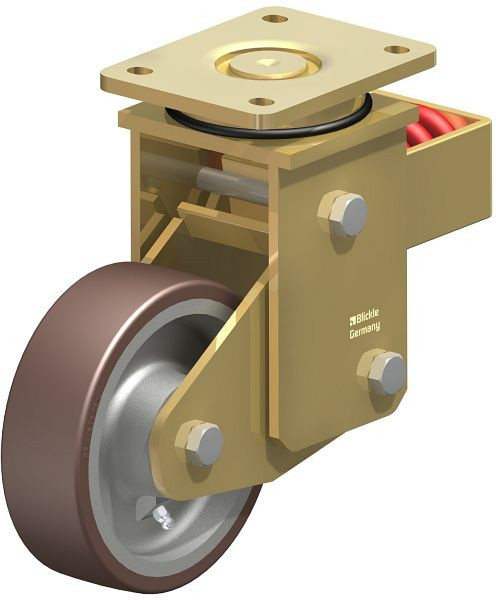Blickle LSFN-GB 160K Stahlgeschweißte Schwerlast-Lenkrolle mit Stahlfeder, Blickle Besthane®, Braun, 743914