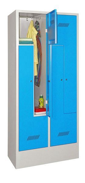 Pavoy Z-Schrank mit Sockel 1850/500/800, 2 Abteile, Drehriegelverschluss, Lüftungsschlitze, 60262-412-022-716515