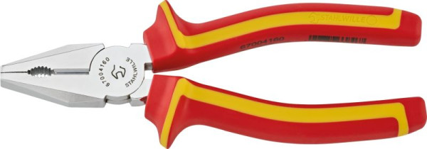 STAHLWILLE VDE-Kombinationszange, Länge 169mm Kopf verchromt Griffe 2-Komponenten-Griffe, 67004160