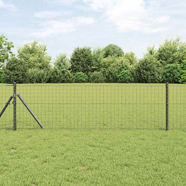 vidaXL Eurozaun Grau 0,4 x 25 m PVC-beschichtetes Eisen, 42004514