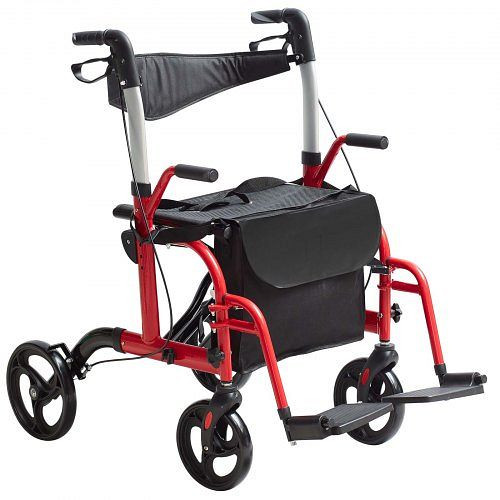 VEVOR 2-in-1 Rollator und Transportstuhl für Senioren, zusammenklappbar, leicht, mit verstellbarem Griff, All-Terrain-Räder, 136 kg, EHYZXQCKJLQ8WW1ZSV0