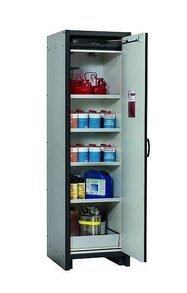 asecos Sicherheitsschrank Q-CLASSIC-30, Q30.195.056.R in reinweiß RAL 9010 mit 4x Fachboden (Stahlblech), 31007-070-33408