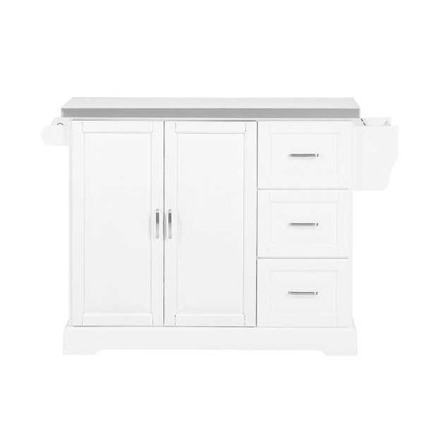 SoBuy Kücheninsel mit drei Schubladen Weiß 130x71x91 cm, Funktional, FKW41-ST