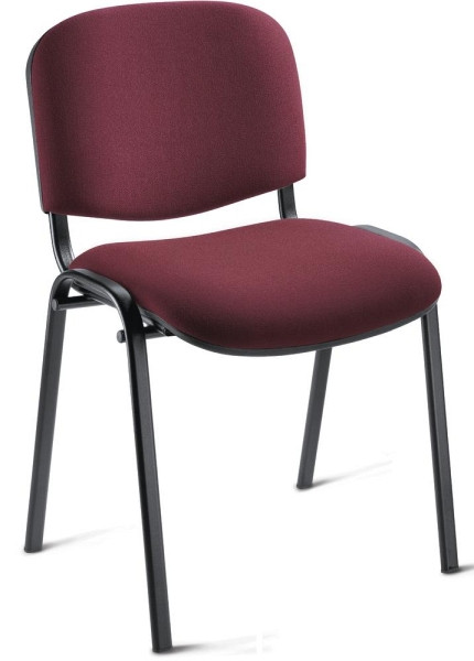 Deskin Besucherstuhl ISO, Bordeaux, 545 x 560 x 820 mm, Gestell: Schwarz, 346656
