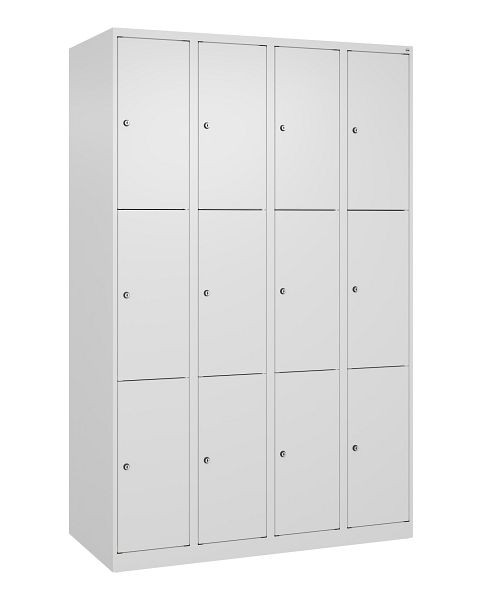 C+P Schließfachschrank Classic PLUS, 4 Abteile mit je 3 Fächern, 1850x1200x500mm, 9016/9016, 080000-403 S10012