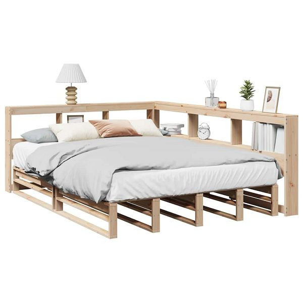 vidaXL Massivholzbett mit Regal ohne Matratze 140x200 cm Kiefer, 3324499