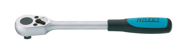 Hazet Umschaltknarre, Vierkant massiv 12,5 mm (1/2 Zoll), Norm: DIN 3122, ISO 3315, Oberfläche: verchromt, poliert, 916SP