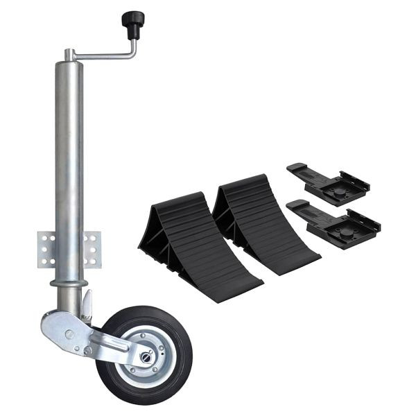 vidaXL Stützrad Klappbar 60 mm mit Unterlegkeilen, 3214425