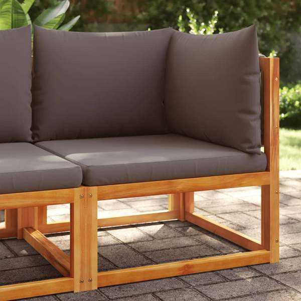 vidaXL Garten-Ecksofa mit Kissen Massivholz Akazie, 4008160