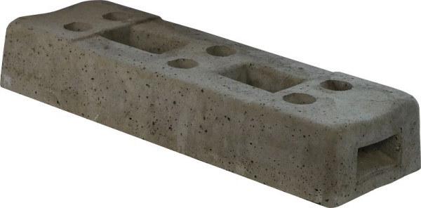 Schake Bauzaunfuß aus Beton, Länge: 700 mm Höhe: 125 mm Breite: 220 mm mit 6 Löchern (Ø 42 mm) 36 kg, 3F100