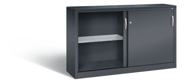 C+P Schiebetürenschrank Acurado, H1000xB1600xT400mm, Farbe: Schwarzgrau, Bügelgriff, 2146-09 S10053
