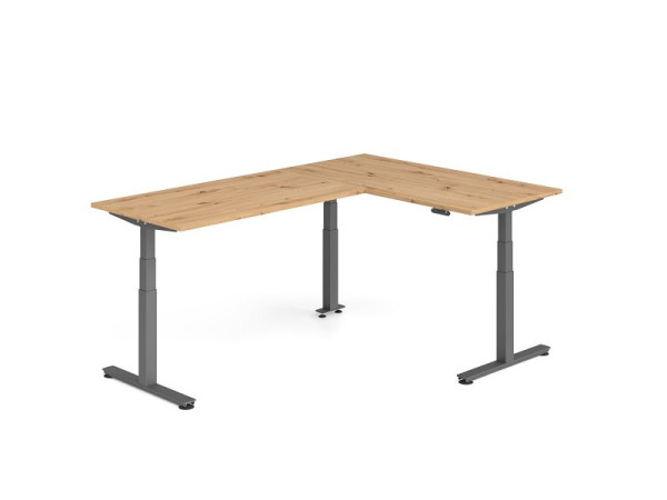 Hammerbacher Sitz-Steh-Winkeltisch 240x160cm Asteiche/Graphit, VXDSMW1616/R/G