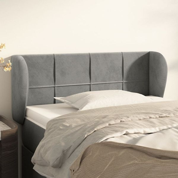 vidaXL Kopfteil mit Ohren Hellgrau 93x23x78/88 cm Samt, 3117180
