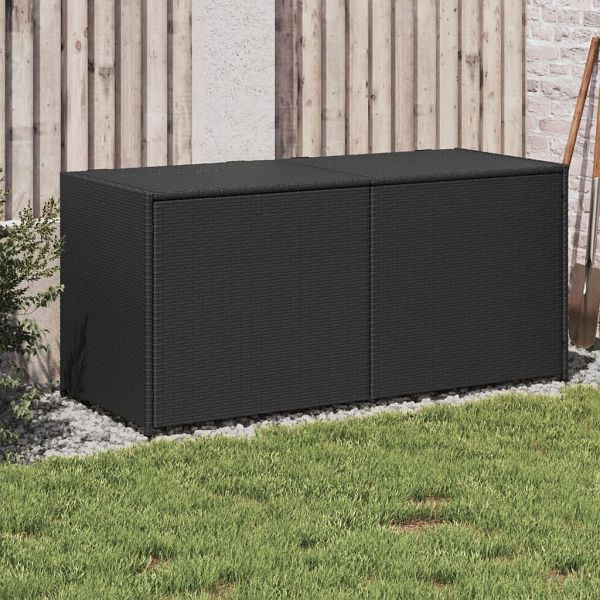 vidaXL Gartentruhe Schwarz 283L Poly Rattan, 365312, 8721012243545